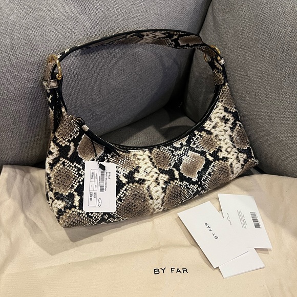 NEW By Far Leather Snakeskin Pattern Y2K Style Shoulder Bag - Picture 12 of 13